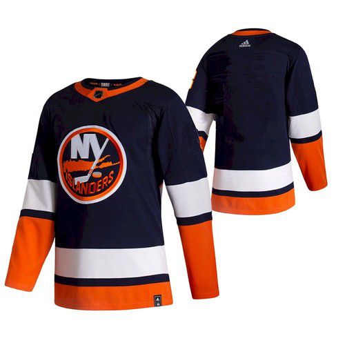 Men New York Islanders Blank Black NHL 2021 Reverse Retro jersey->customized nhl jersey->Custom Jersey